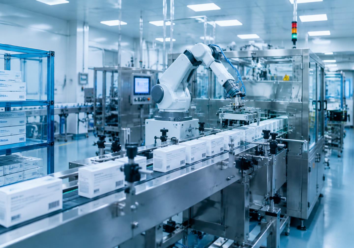 Automated packaging line producing unit-of-use medication cartons
